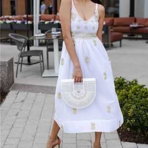 Gretchen Scott Small Fiesta Time Dress  Hand Embroidered Midi Coquette Romantic